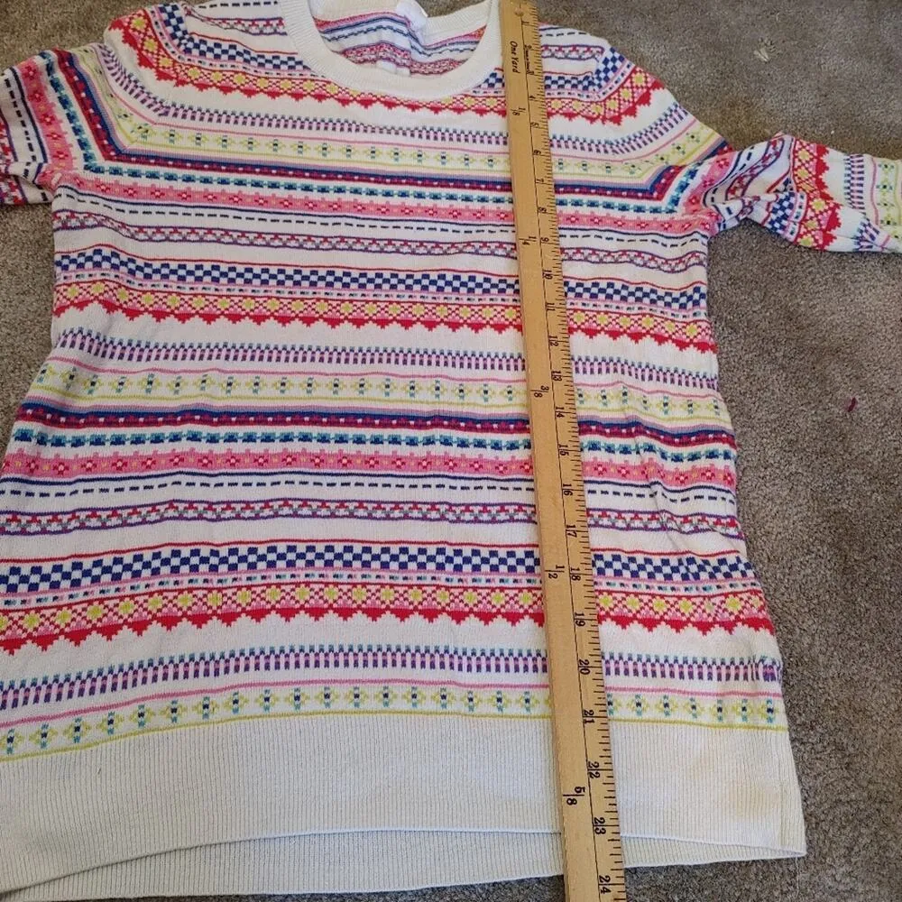 Gap Size Small S Winter Sweater Striped Pink Geometric Long Sleeve Christmas - Image 4