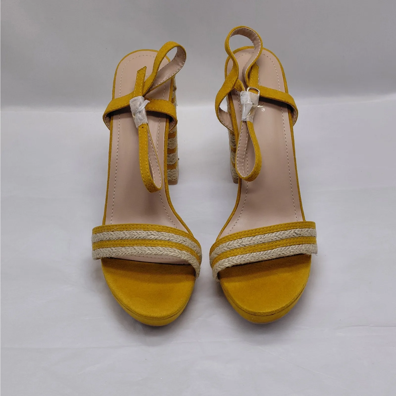 Kayleen LA Espadrille Open Toe Platform Sandal Sz 10 Yellow Chunky Casual Shoes - Image 5