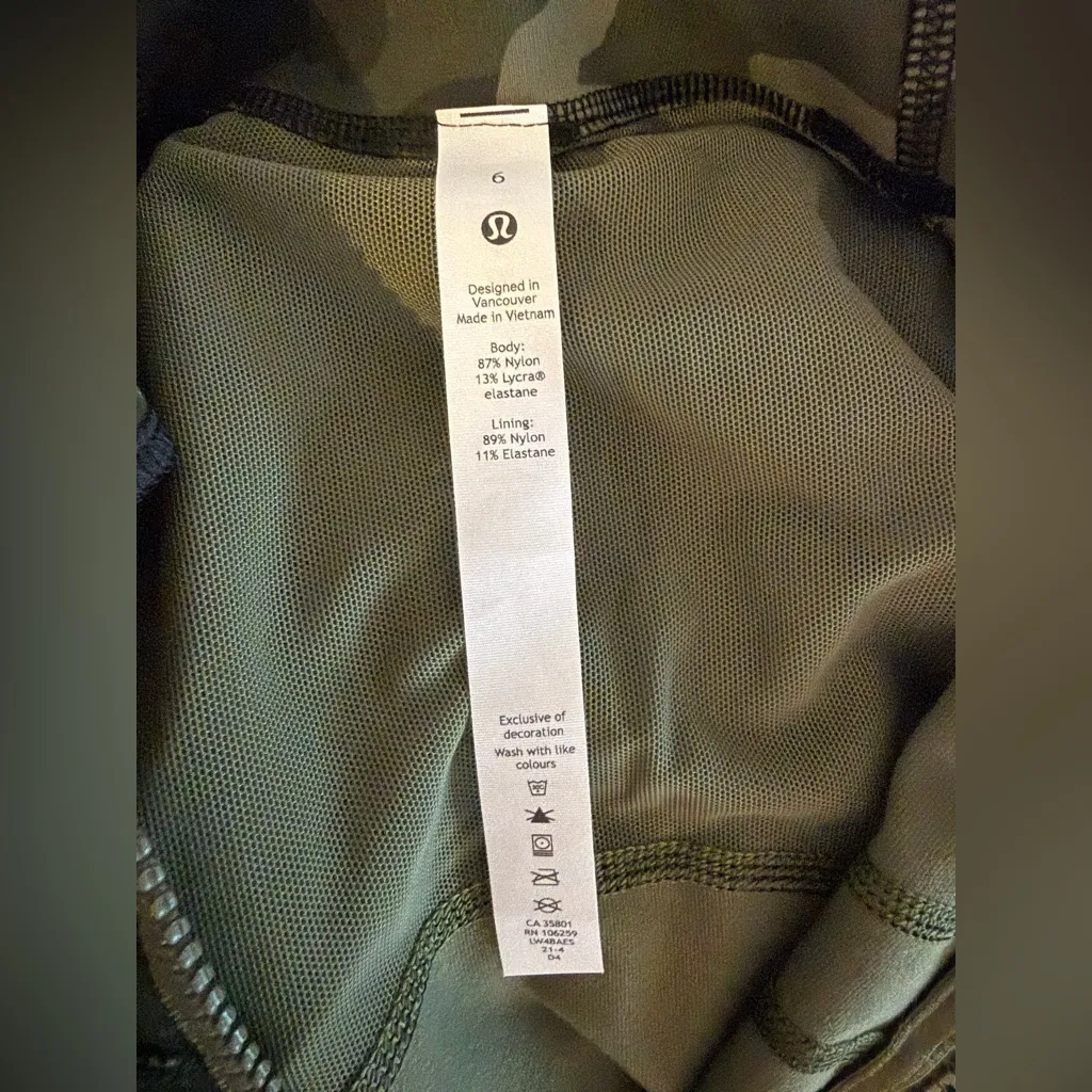 2021 Lululemon Define Jacket Luan Heritage 365 Camo Medium Olive Multi Size 6 - Image 8