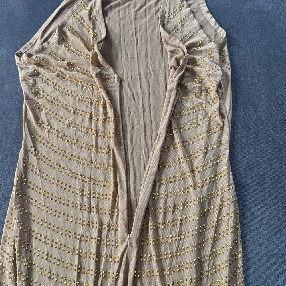 Women’s Sheer Gold Party Club Dress Halter
Neck Sleeveless Zip Back Size 12 NEW - Image 6