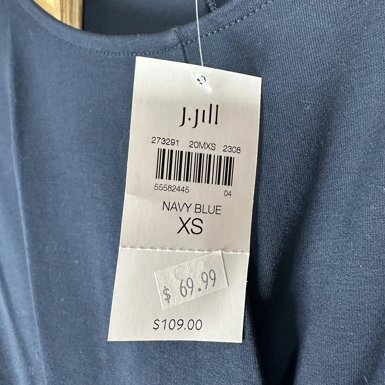 NEW J Jill Wearever Collection Navy Blue Sleeveless Jersey Midi Dress Womens XS - Image 7