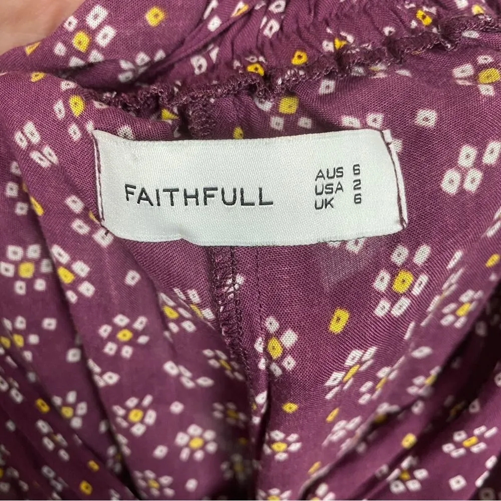 Faithfull The Brand Purple Beshka Floral Sublime Playsuit Romper Sz.2 - Image 9