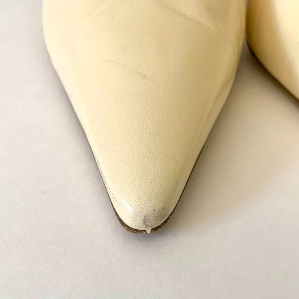 Manolo Blahnik Carolyne 70 Butter Cream Leather Size 36.5 IT/ 6US - Image 5