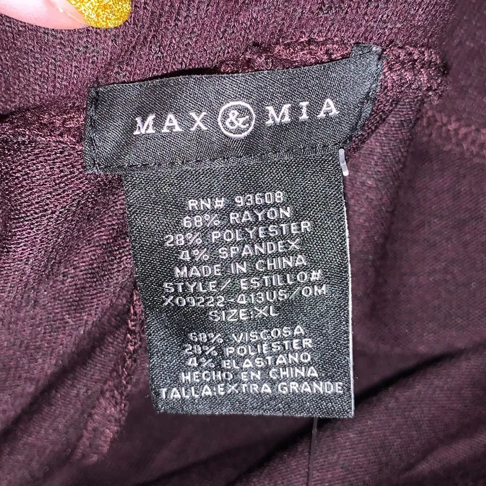 Max & Mia NWT  Heather Wine super soft sweatpants - Image 7