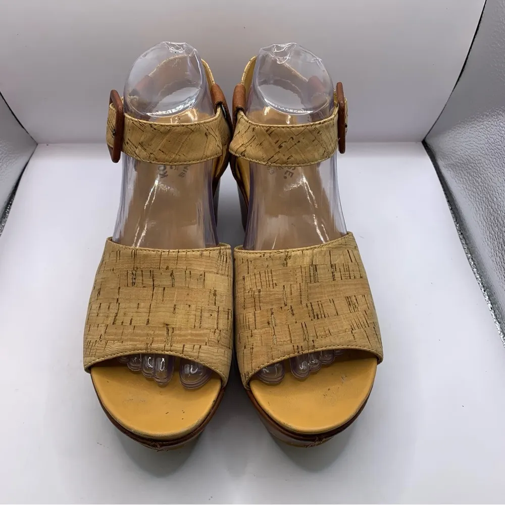 Kork Ease K40606 Women Cork Leather Wedge Sandal Shoe Size 9M Pre Owned - Image 3