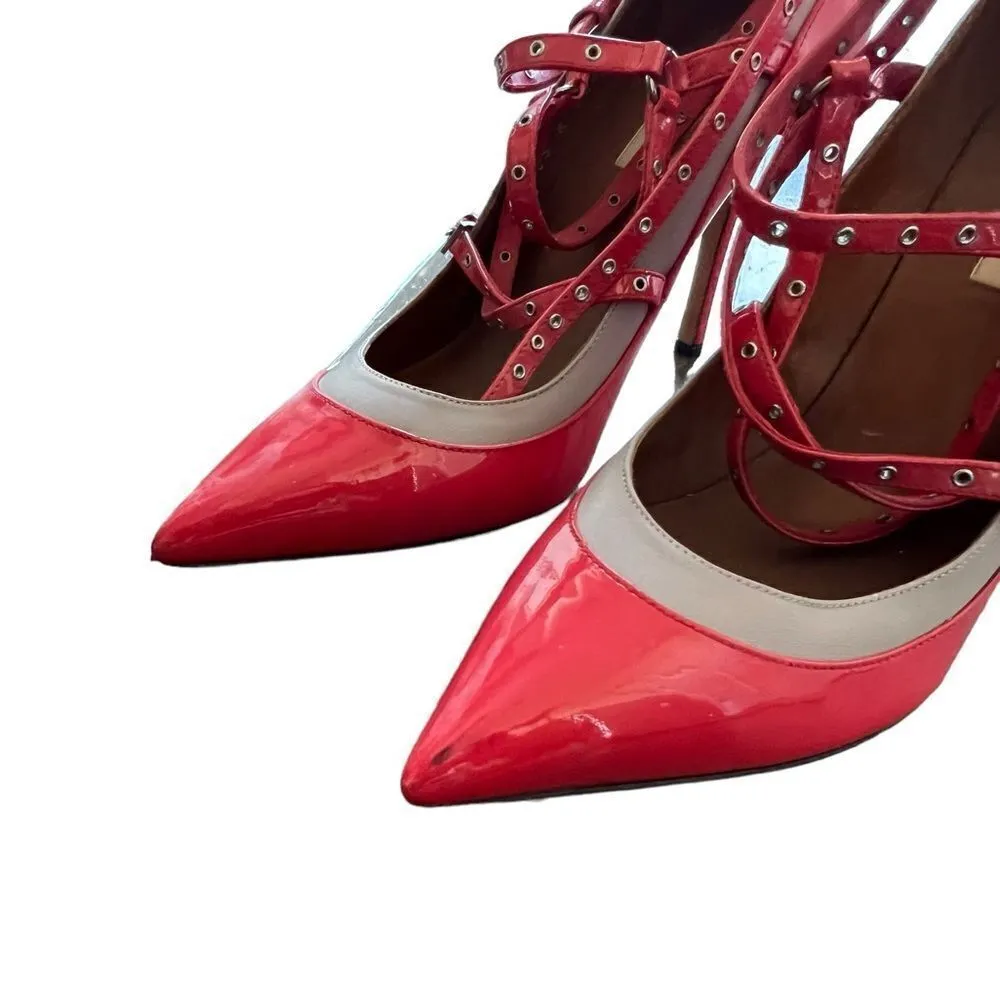 VALENTINO GARAVANI Patent Love Latch 100mm Pumps Deep Coral Poudre - Image 7