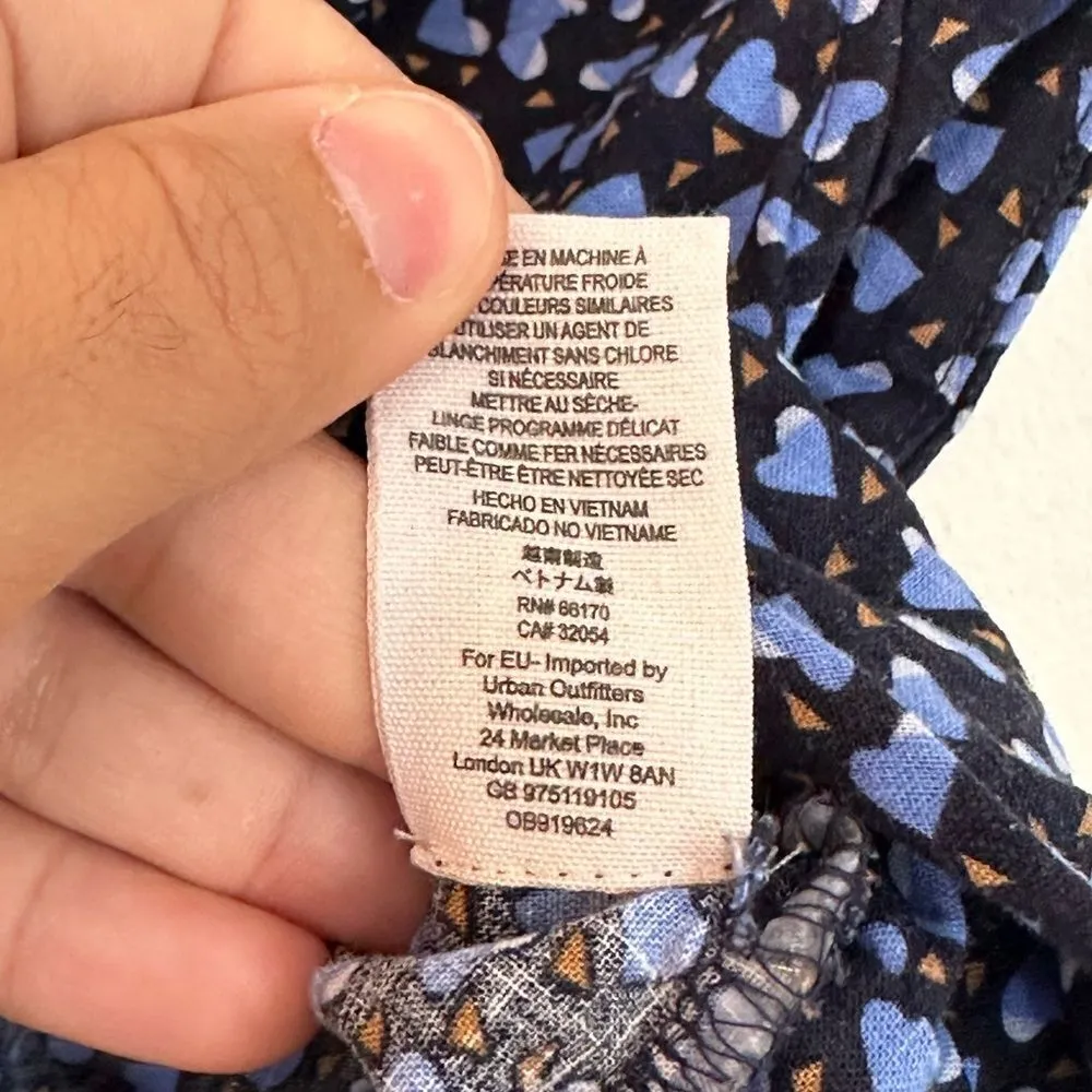 Free People Havana Honey V Neck Linen Heart Boho Cottage Crop Top Size XS - Image 3