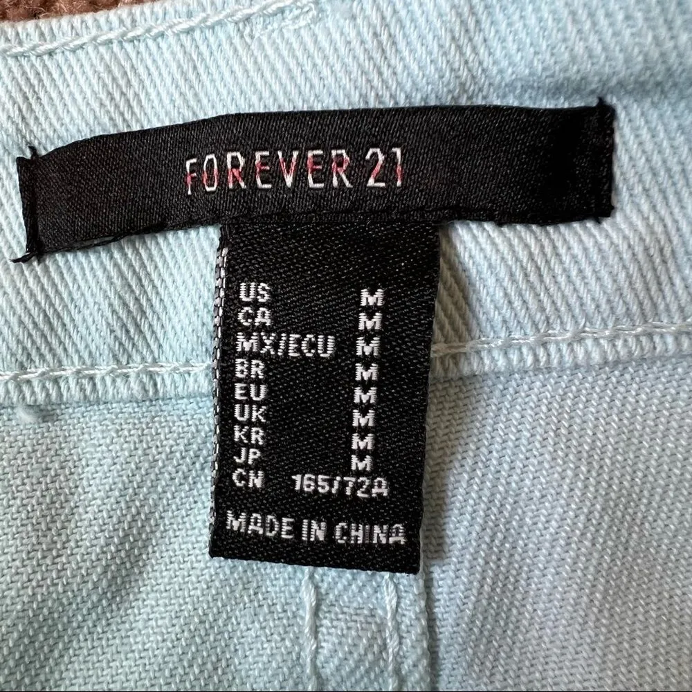 Forever 21 Light Pastel Blue Denim Skirt - Image 3