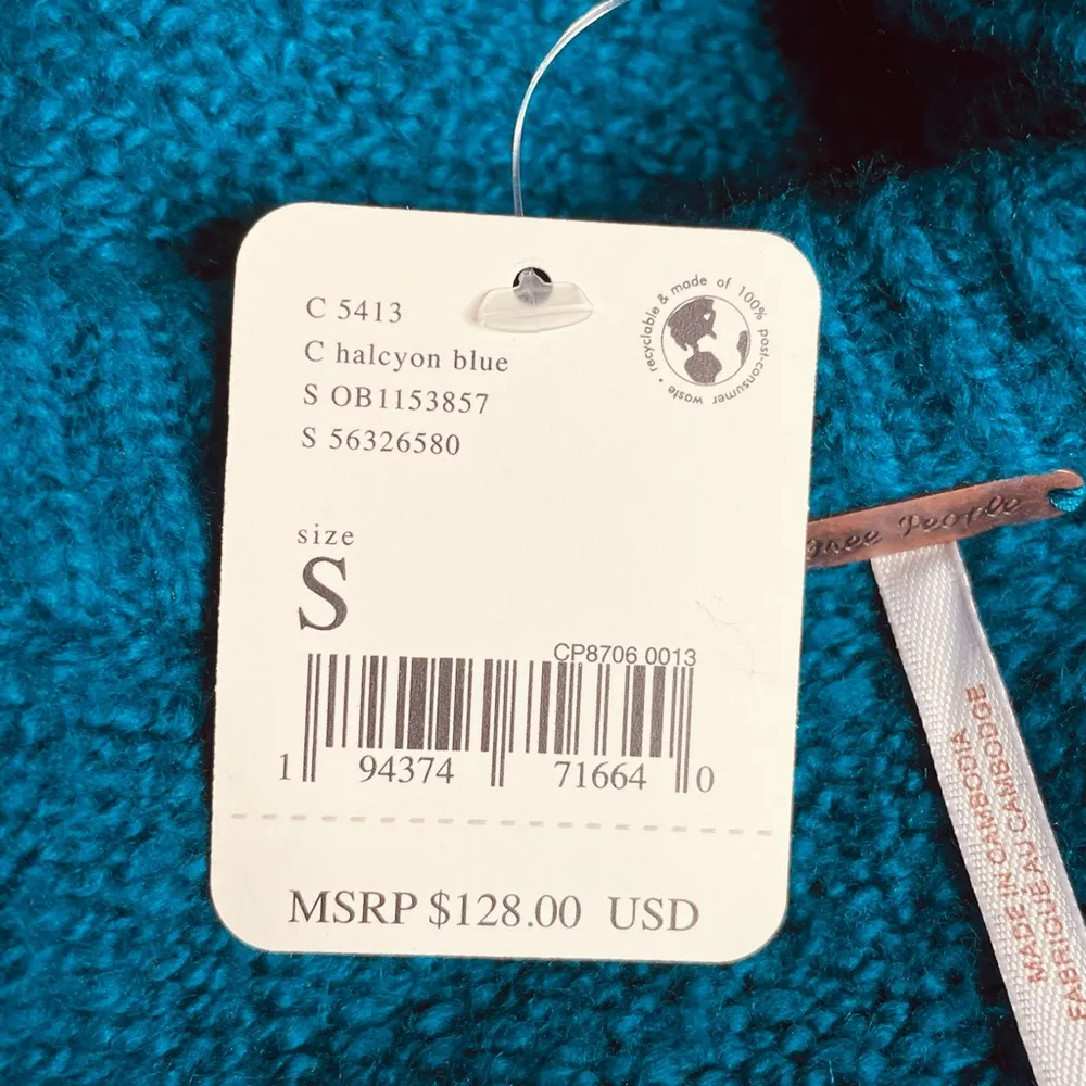 Free People Brookside Tunic Sweater Halcyon Blue Size Small - Image 11