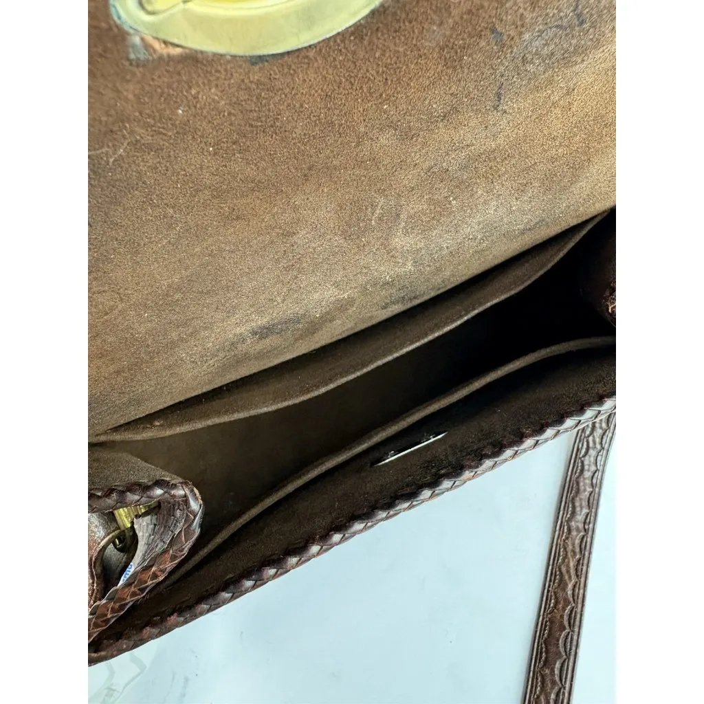 *Vintage Western Tooled Leather Purse & Wallet Brown Shoulder Bag Ranch Cowgirl - Image 10