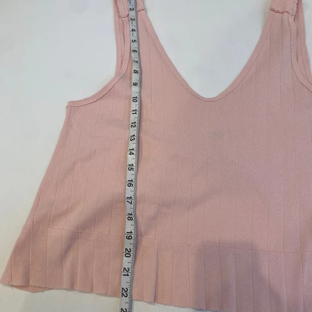 We The Free Pink Free People Knit Cotton Tank Top NWT Sz Sm Relaxed - Image 10
