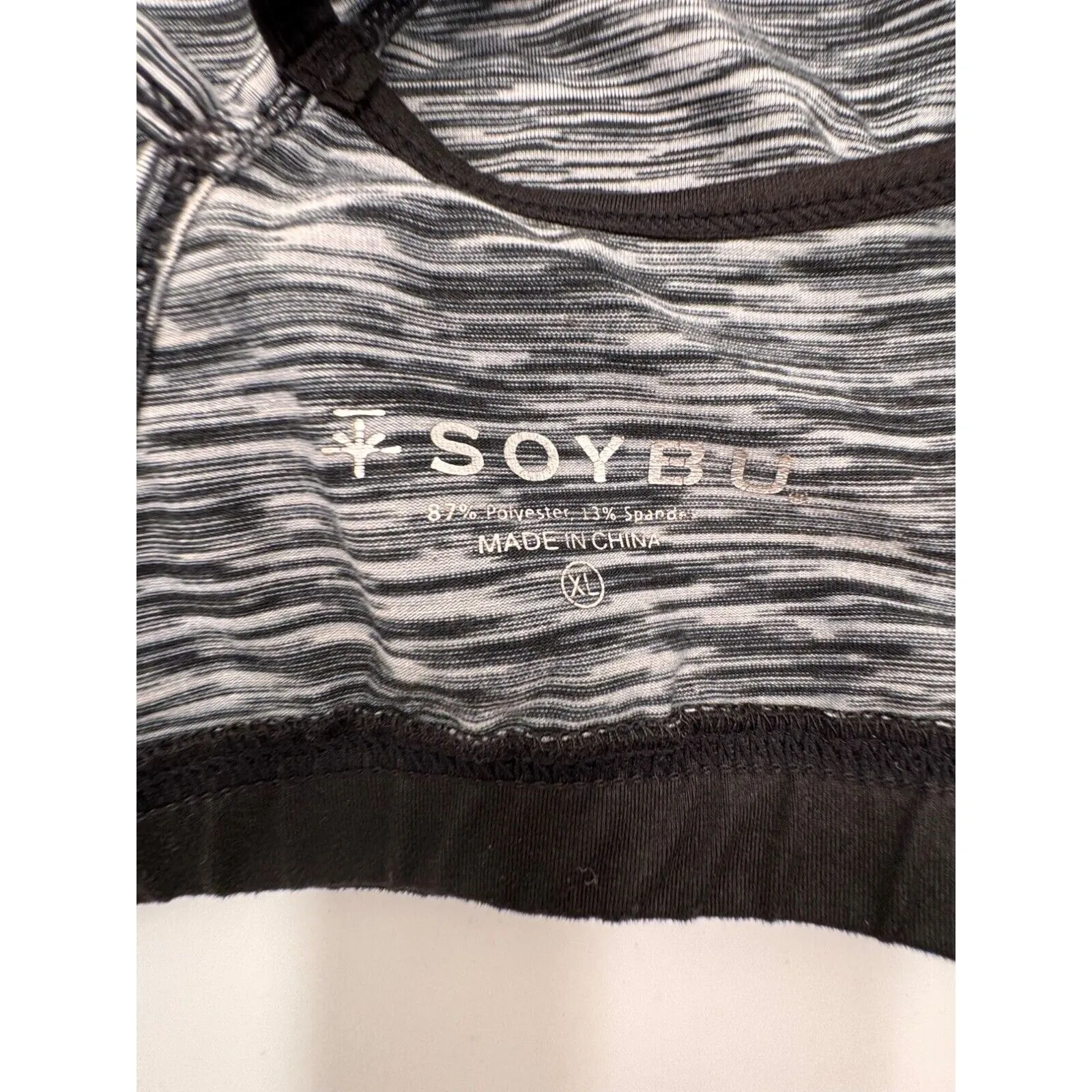 Soybu Sports Bra Womens XL Strappy Levity Black & Gray Polyester/Spandex - Image 7