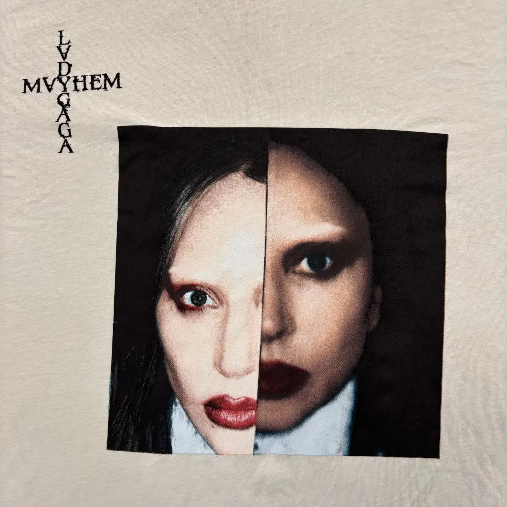 Lady Gaga Mayhem Split Face Album Synth-Pop Tee XL - Image 2