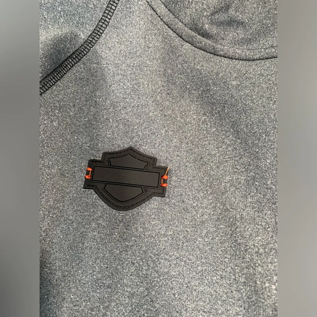 Harley Davidson Jacket large Asymmetric Full Zip Wind Thermal Gray - Image 7