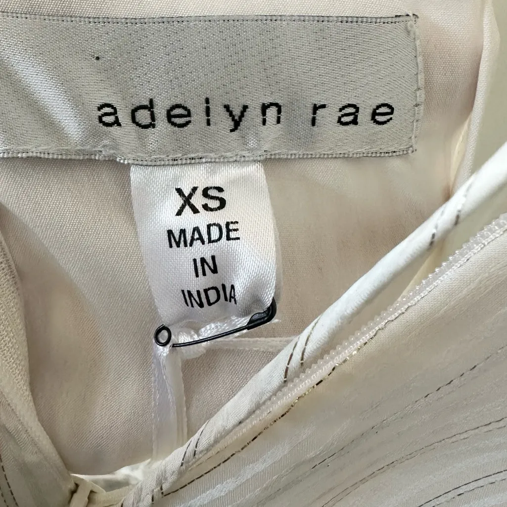 Adelyn Rae Cream Jumpsuit with Gold & Silver Sequin Embroidered Stars NYE NWT - Image 4