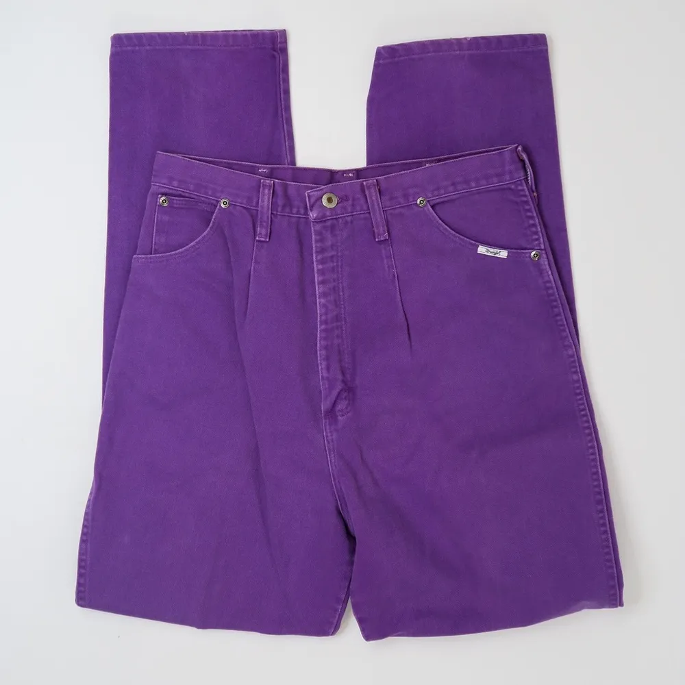 Vintage 80s Wrangler Purple High Waisted Jeans - Image 9