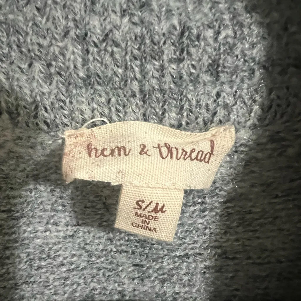 Hem and thread Women's Gray Open Front Sweater - Image 6