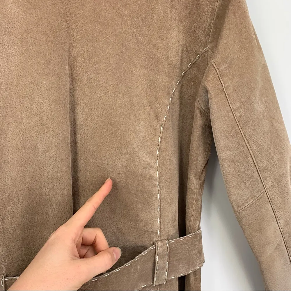 VTG OUTBROOK Suede Leather Jacket Tan L Size L - Image 13