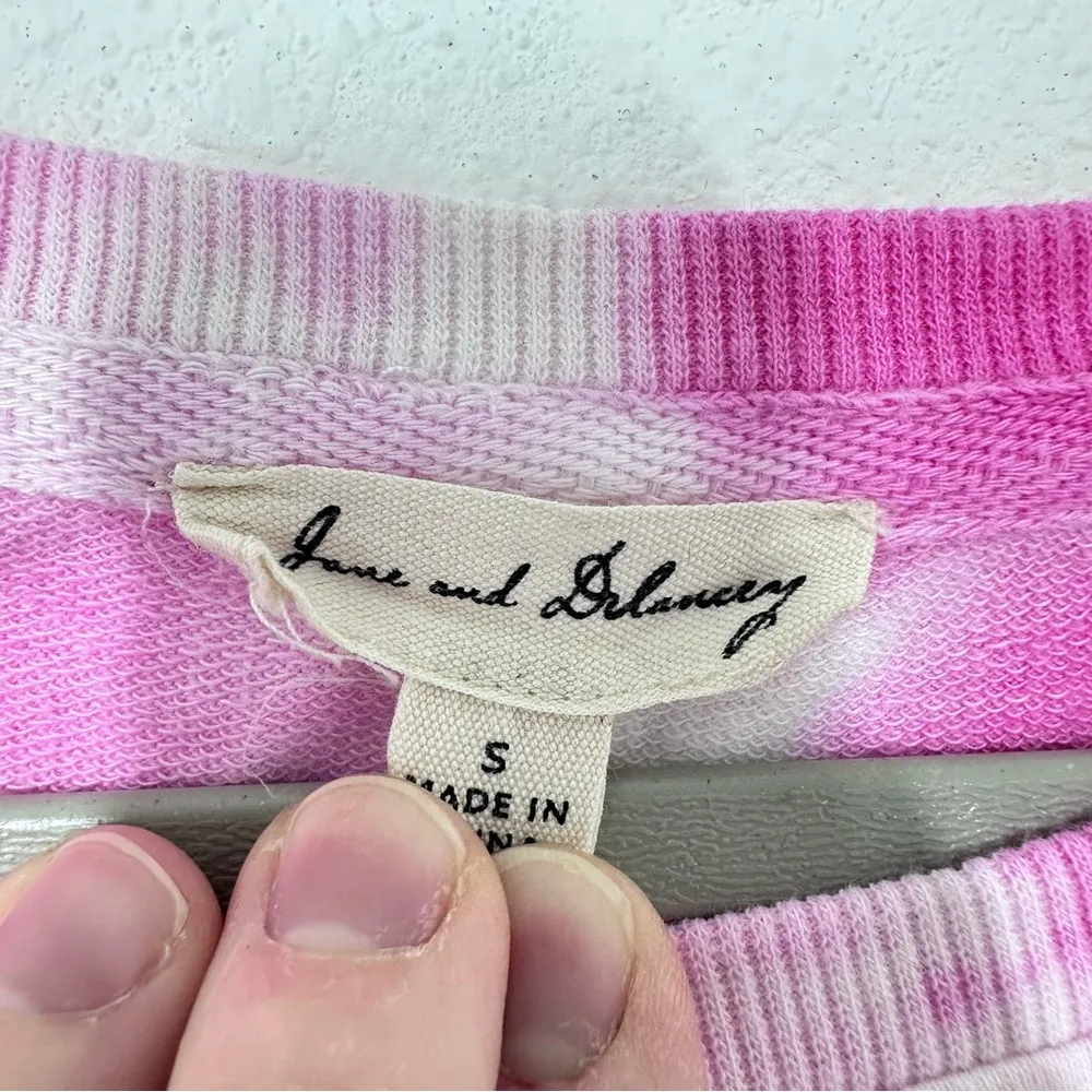 Jane & Delancey Hot Pink Tie Dye Lightweight Crewneck Sweatshirt Casual Womens S - Image 2