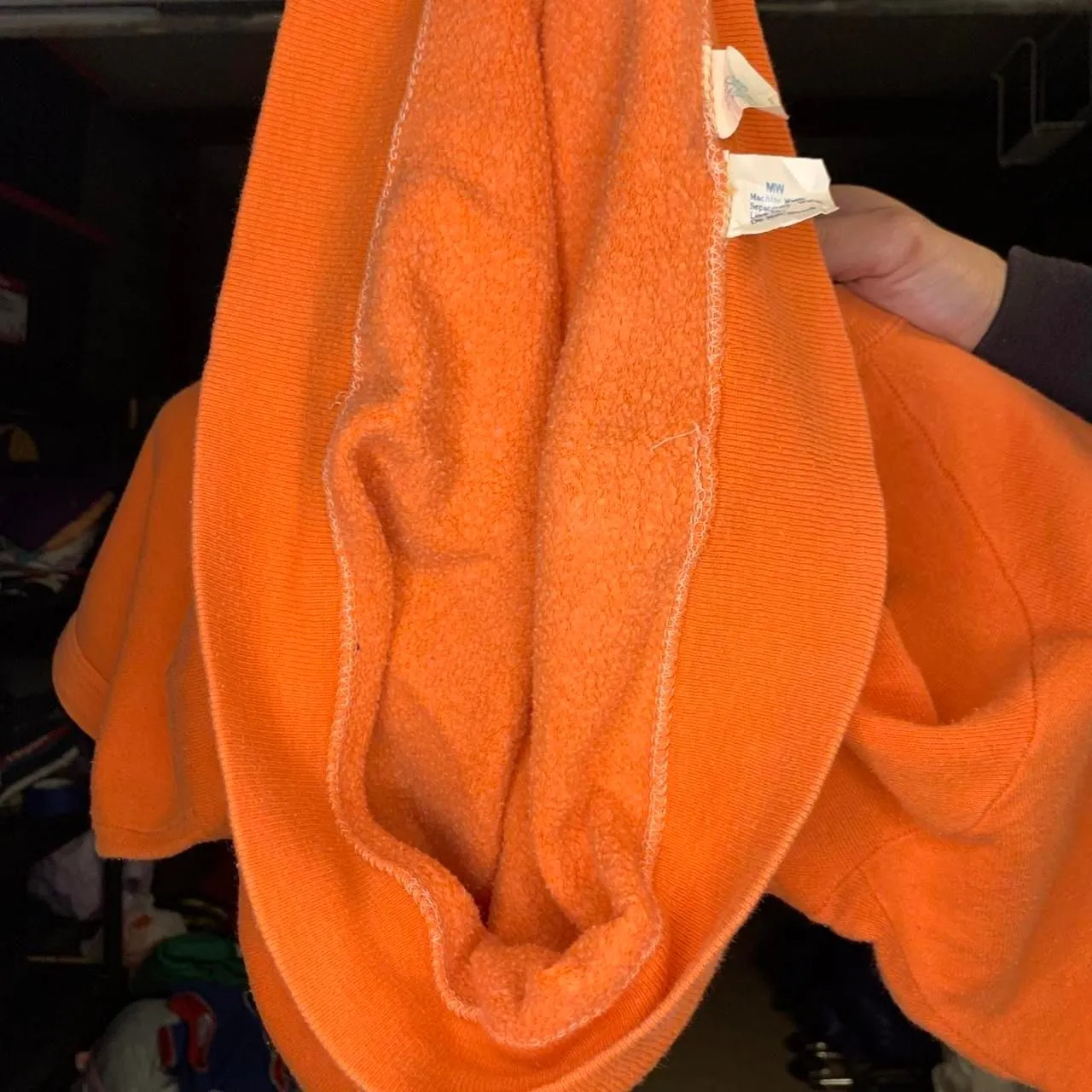 True Vintage 50s 60s Uni of Illinois Sleeveless Sweatshirt Size Medium / Large Orange - Image 6