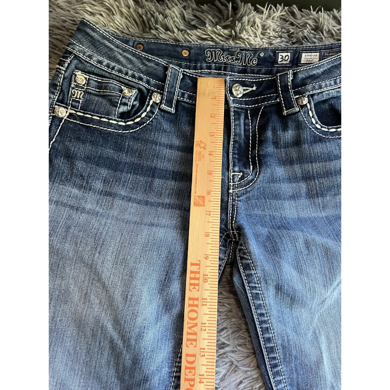 Miss Me Size 30x28 JY8273B Embellished Rhinestones Jeans Women Cowgirl Rodeo - Image 7