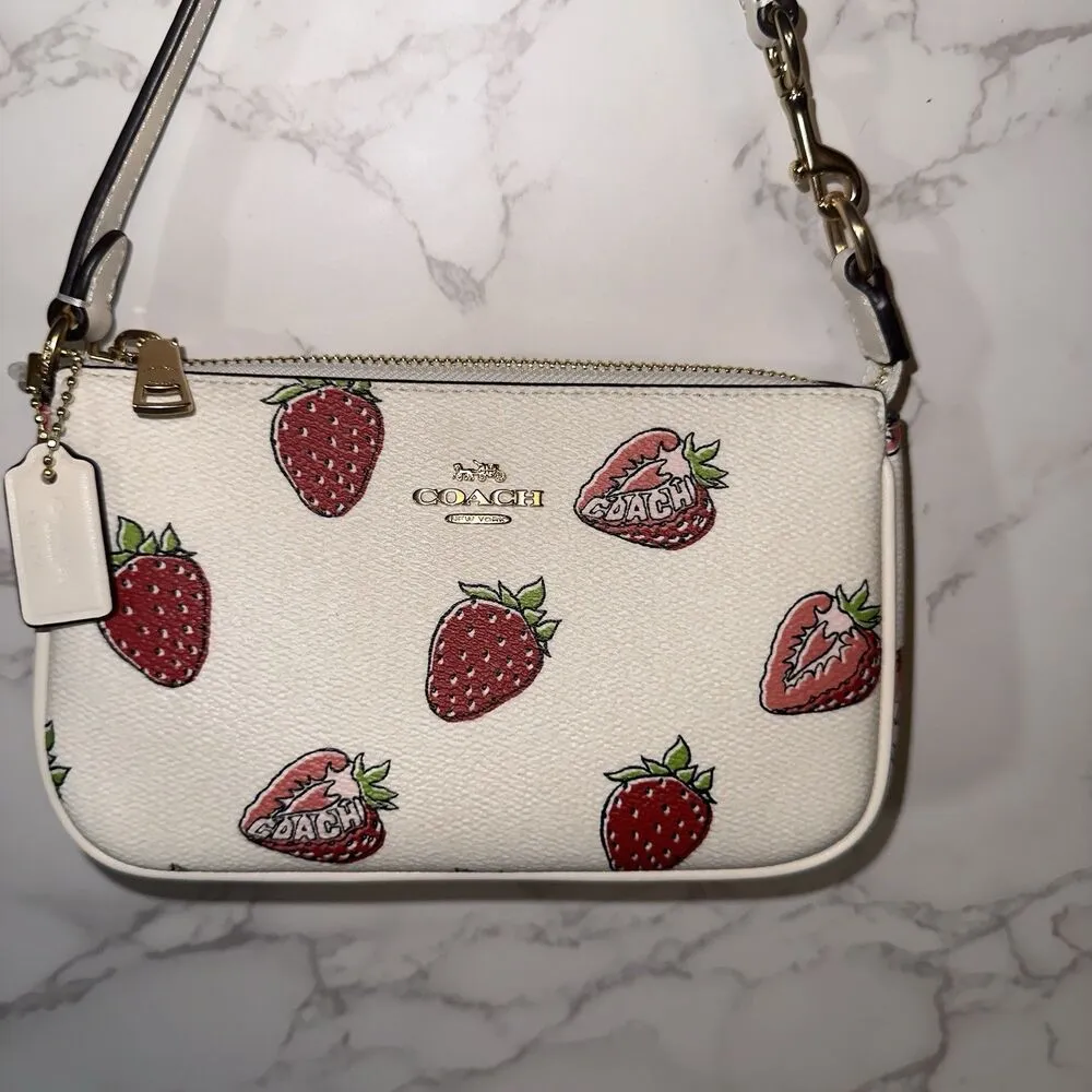 NWT Coach Nolita 19 Leather Shoulder Bag With Strawberry Print CAL25 - Image 4