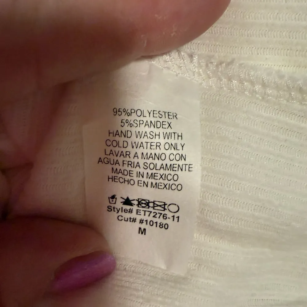 HEIMISH USA White Ribbed Sleeveless Tank Top Size M - Image 6