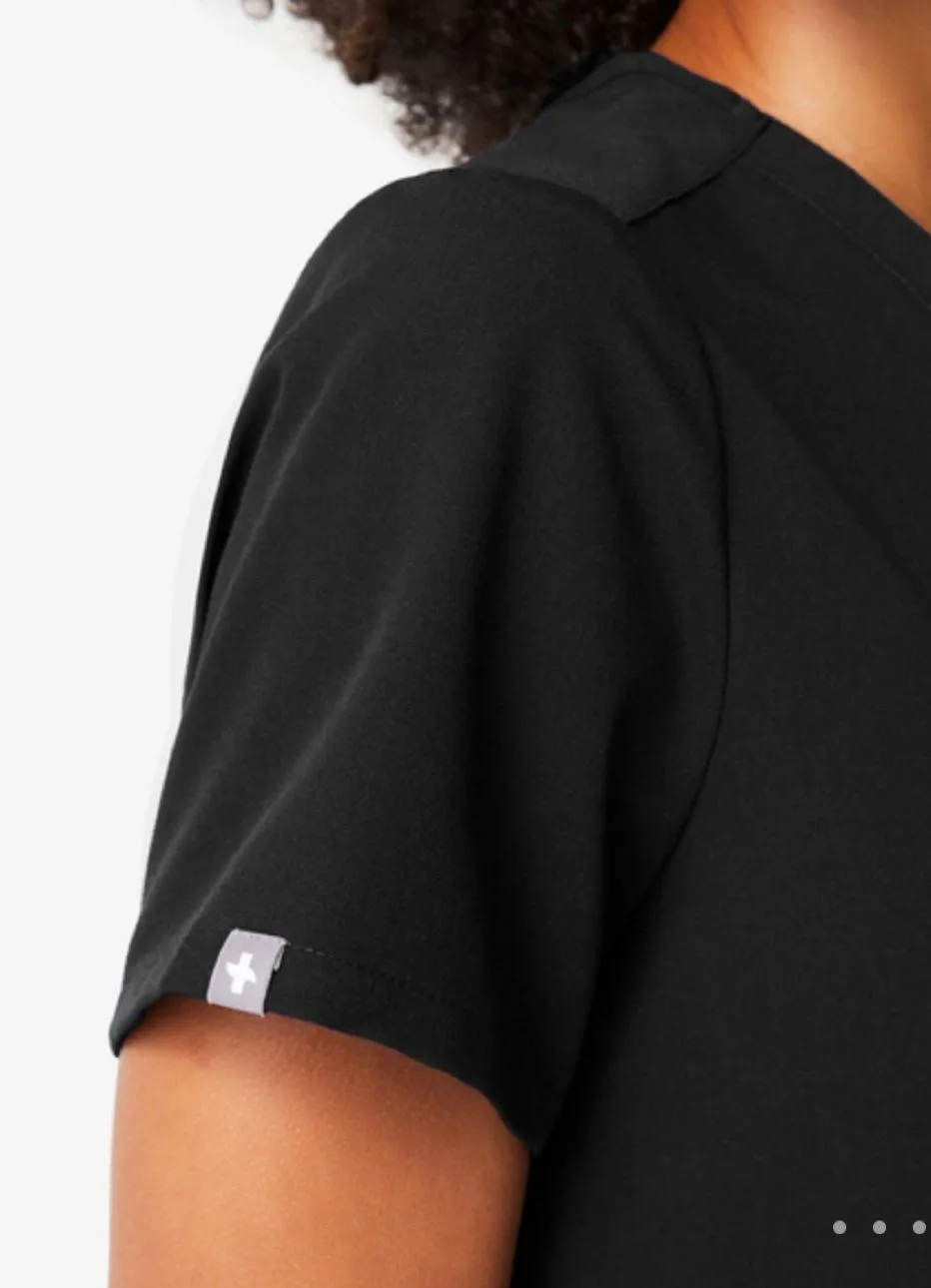 FIGS Black Casma Three-Pocket Scrub Top - Image 3