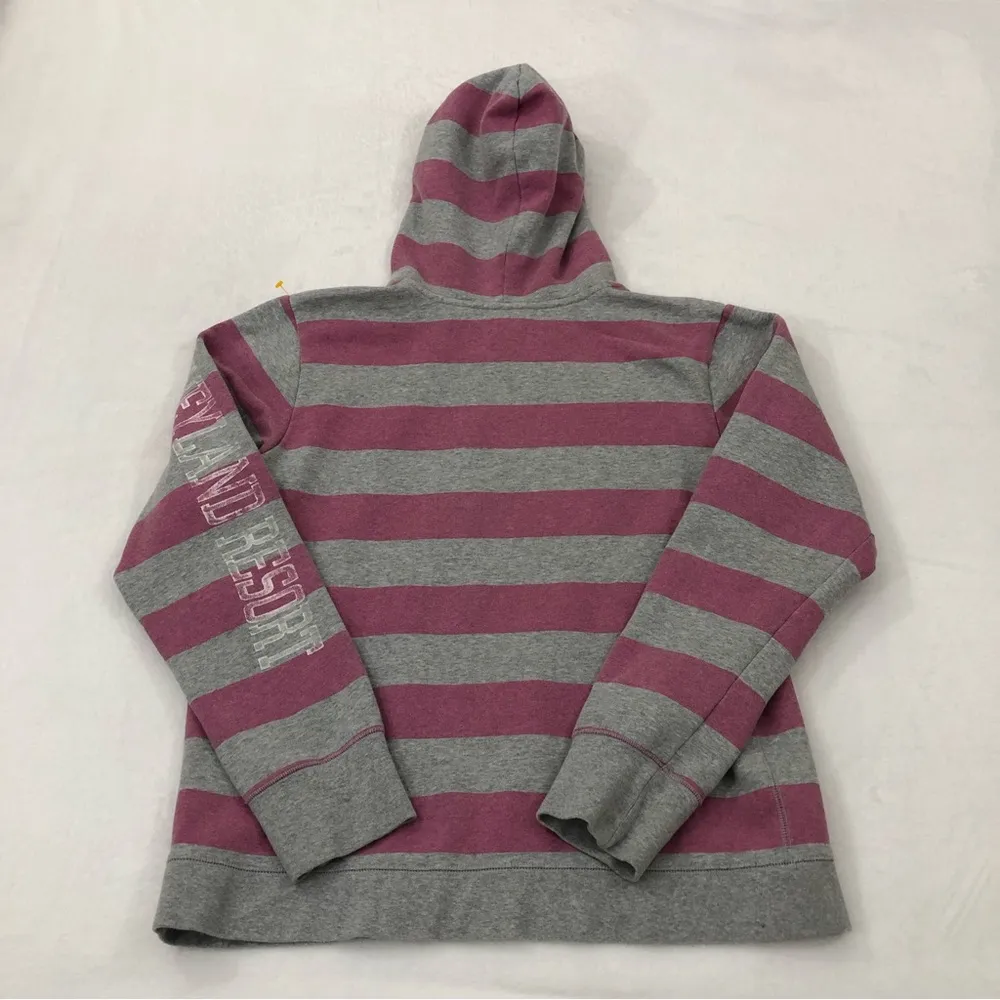 DISNEY PARKS Disneyland Resort Bling Striped Pink Gray Hoodie Sweatshirt Size XL - Image 7