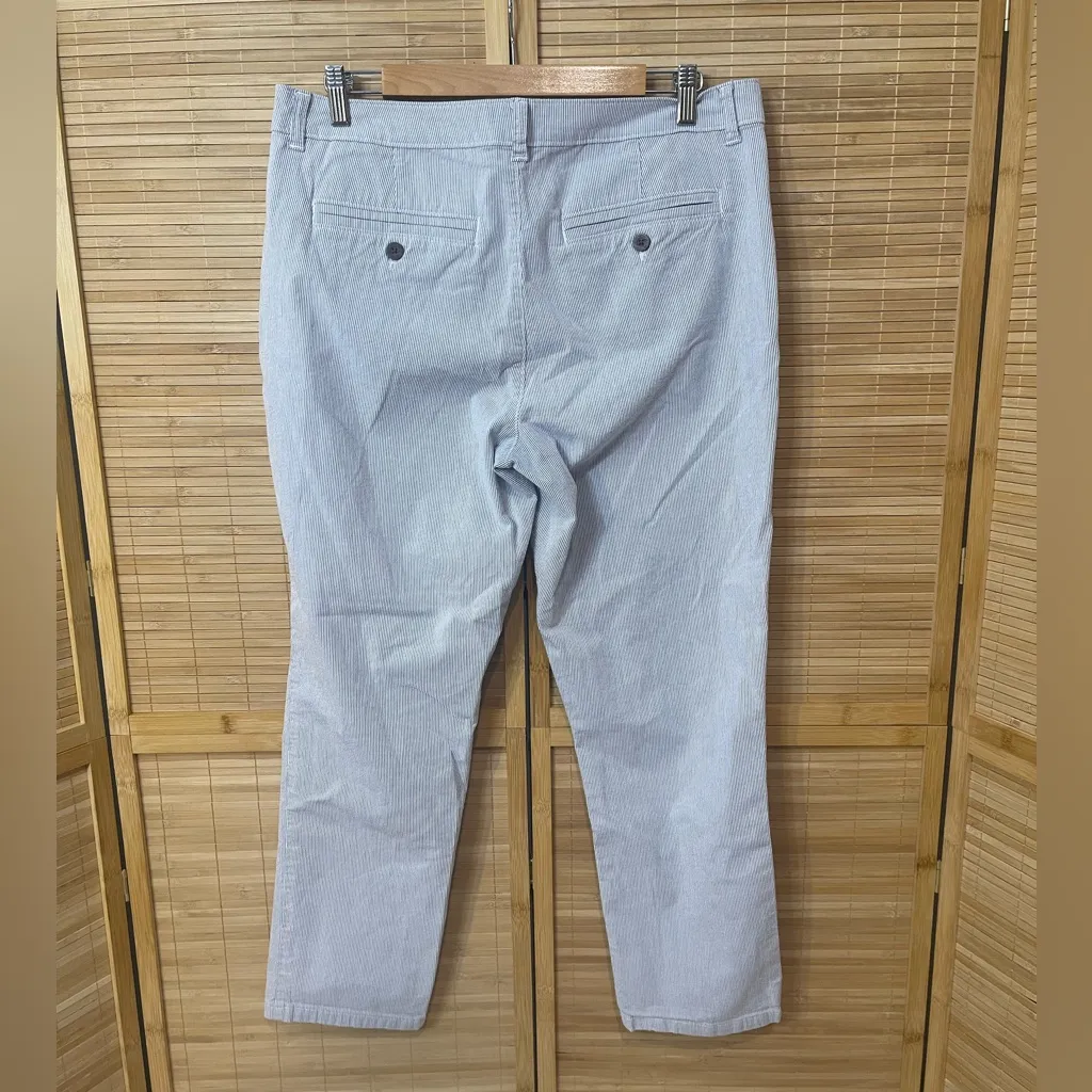 Lee Riders Ladies Blue white Stripe Slim Crop Pants slacks womans size 14 - Image 2