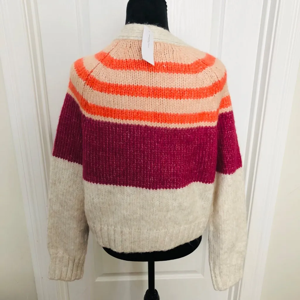 American Eagle Women's Colorblock Cardigan Sweater M Wool Blend Button - Image 5