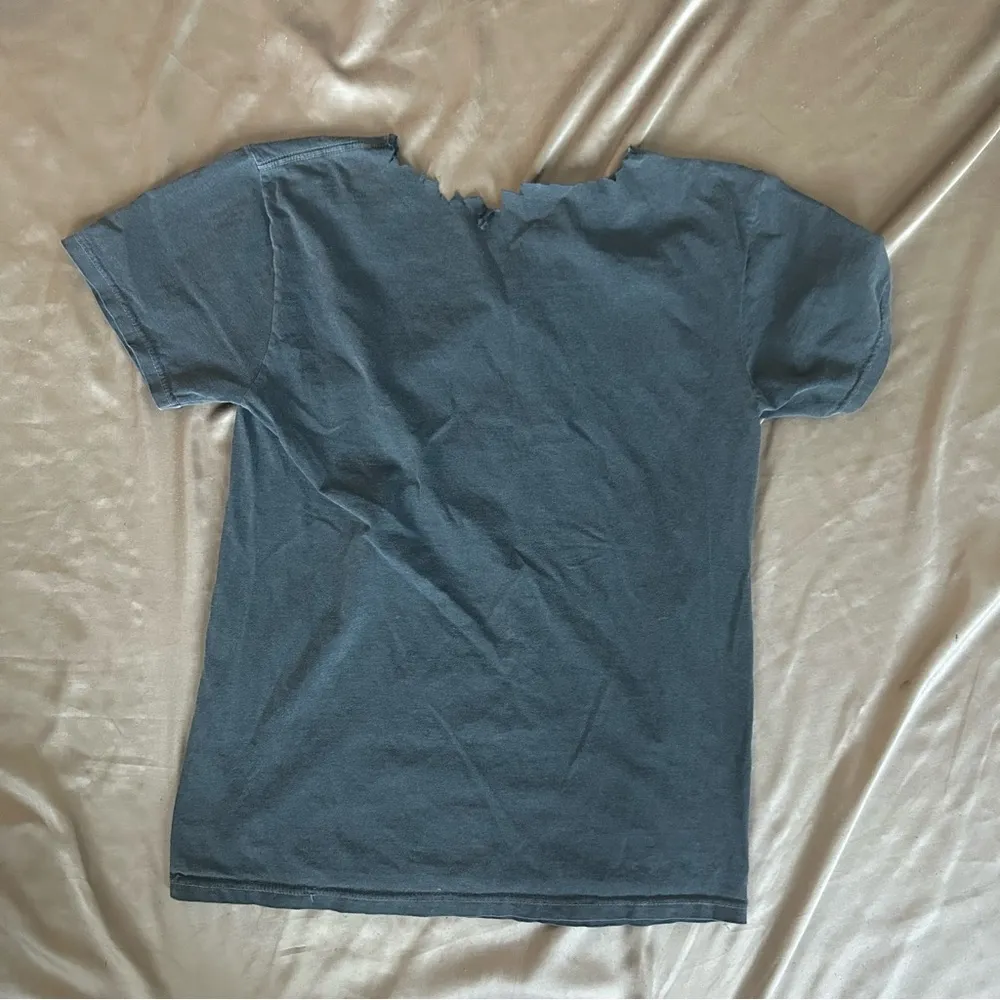 Death Wish Distressed Collar Graphic Tee - Image 2