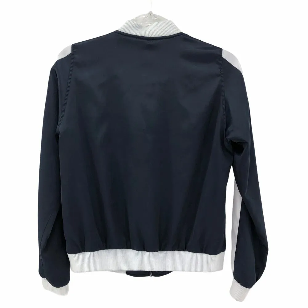 Juicy Couture  SMALL Navy Blue Cactus Patch Track Windbreaker Bomber Jacket Zip - Image 4