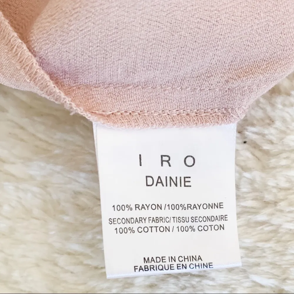 IRO Dainie Crepe High Rise Drawstring Waist Shorts Pale Pink NWT 40 (8) - Image 12