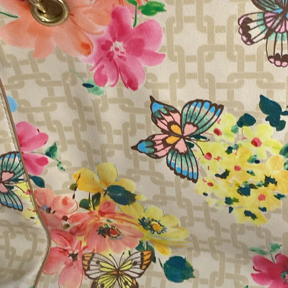 Bueno Floral Butterfly Print PURSE CLEAN MULTI POCKETS Measures approx 15”x 10” - Image 10