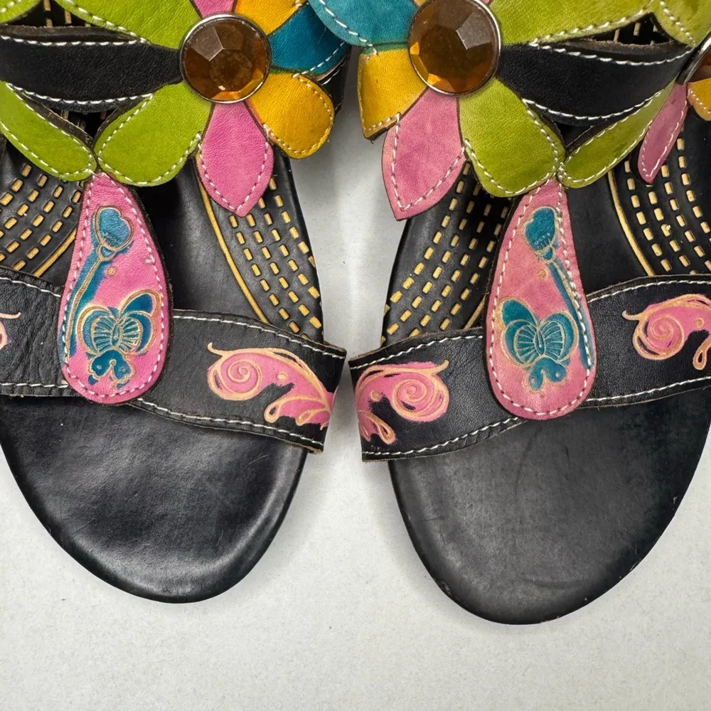 L'ATISTE Women's Multicolor Floral Sandals - Image 6