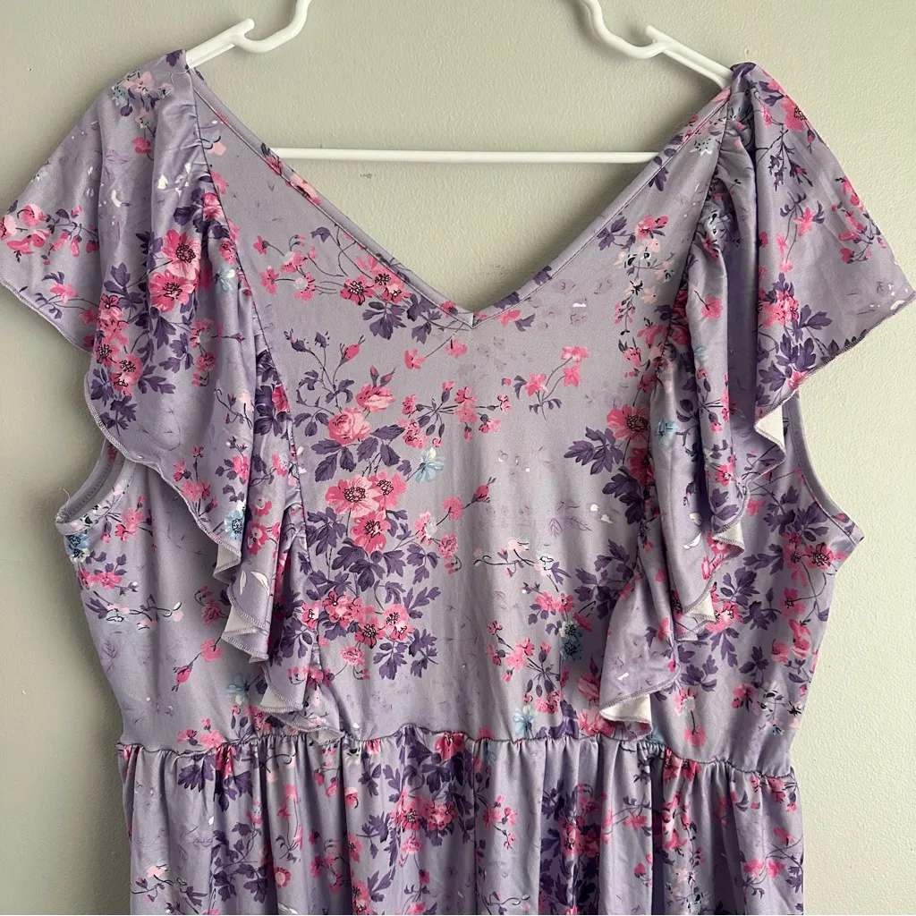 XXL purple floral maxi dress - Image 7