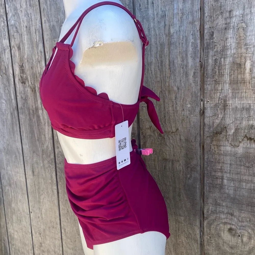 Charmo Two Piece Bikini Scalloped Top Hi - Image 5