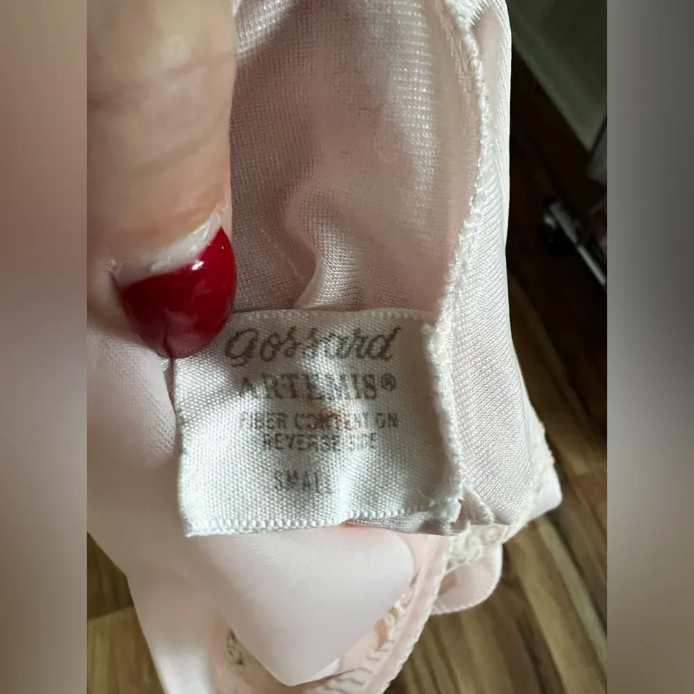 Gossard Artemis Pink Peignoir Chiffon Nightgown And Robe Set Size Small Vintage - Image 10