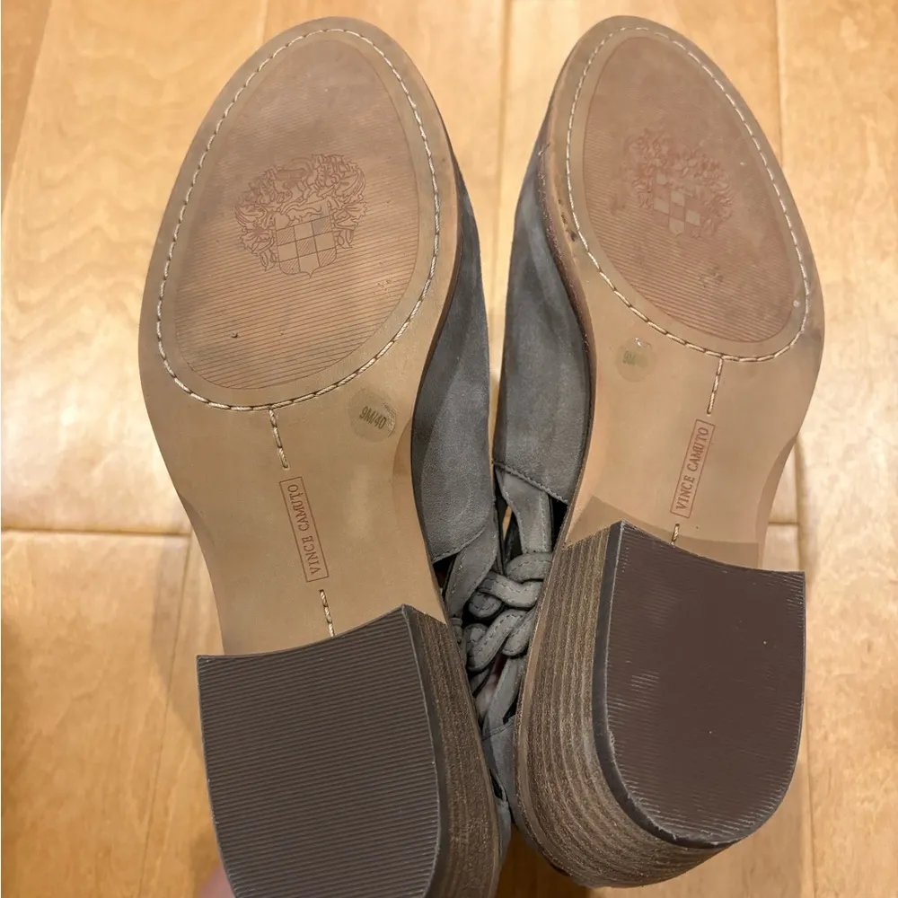 Vince Camuto western suede leather booties ankle boots beige tan sz 9 - Image 6