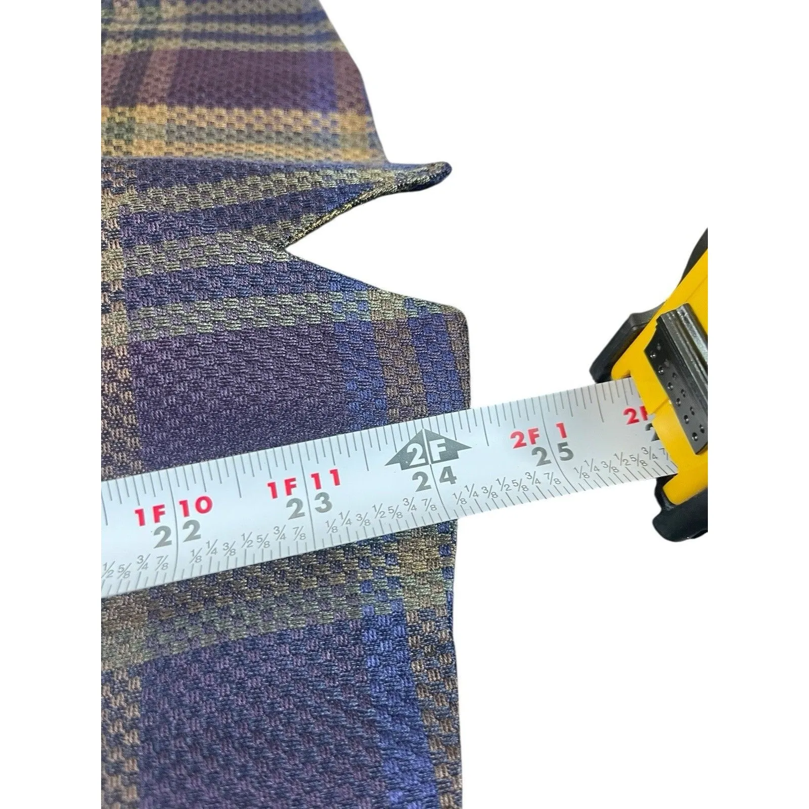 VTG 90s Plaid Blazer Women’s 6 Casual Corner Gold Button Double Breasted Preppy Purple - Image 7