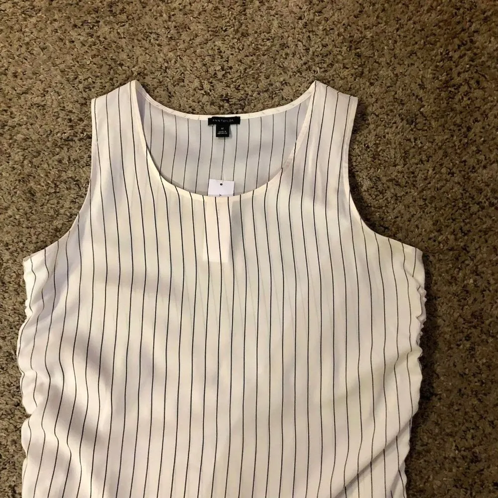 Ann Taylor Blouse Womens ST Tall New Striped Sleeveless - Image 6