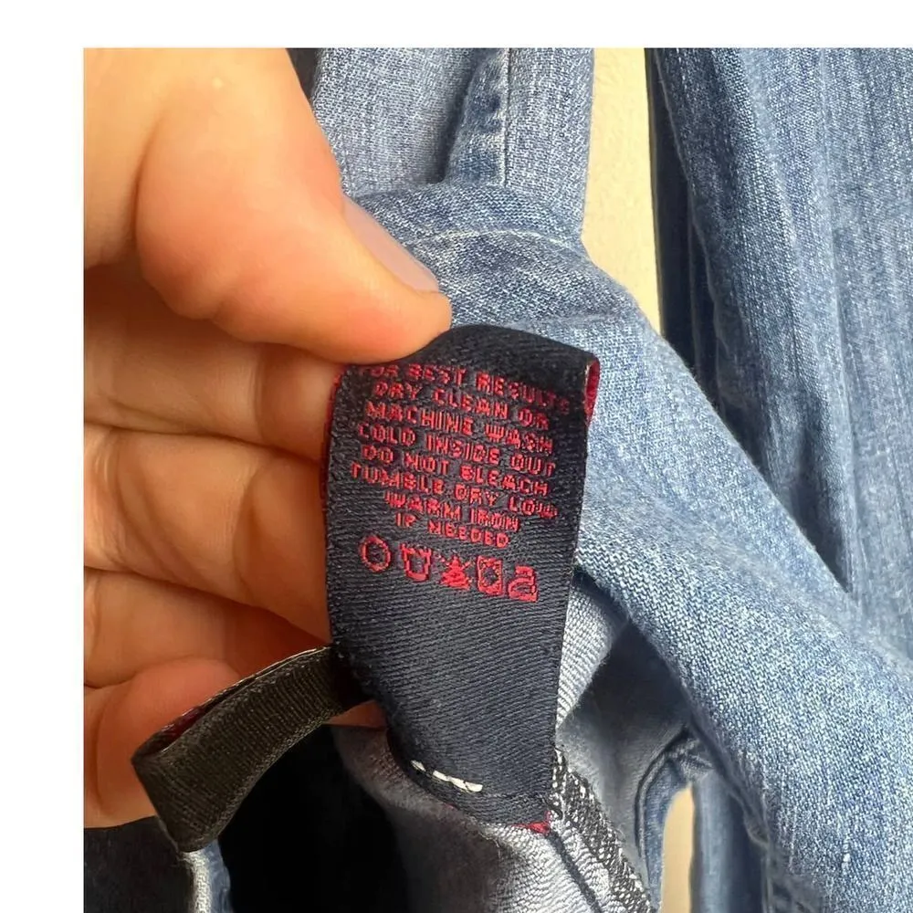 RtA Seamed Denim Snap Button Down Sz. S Blue - Image 7