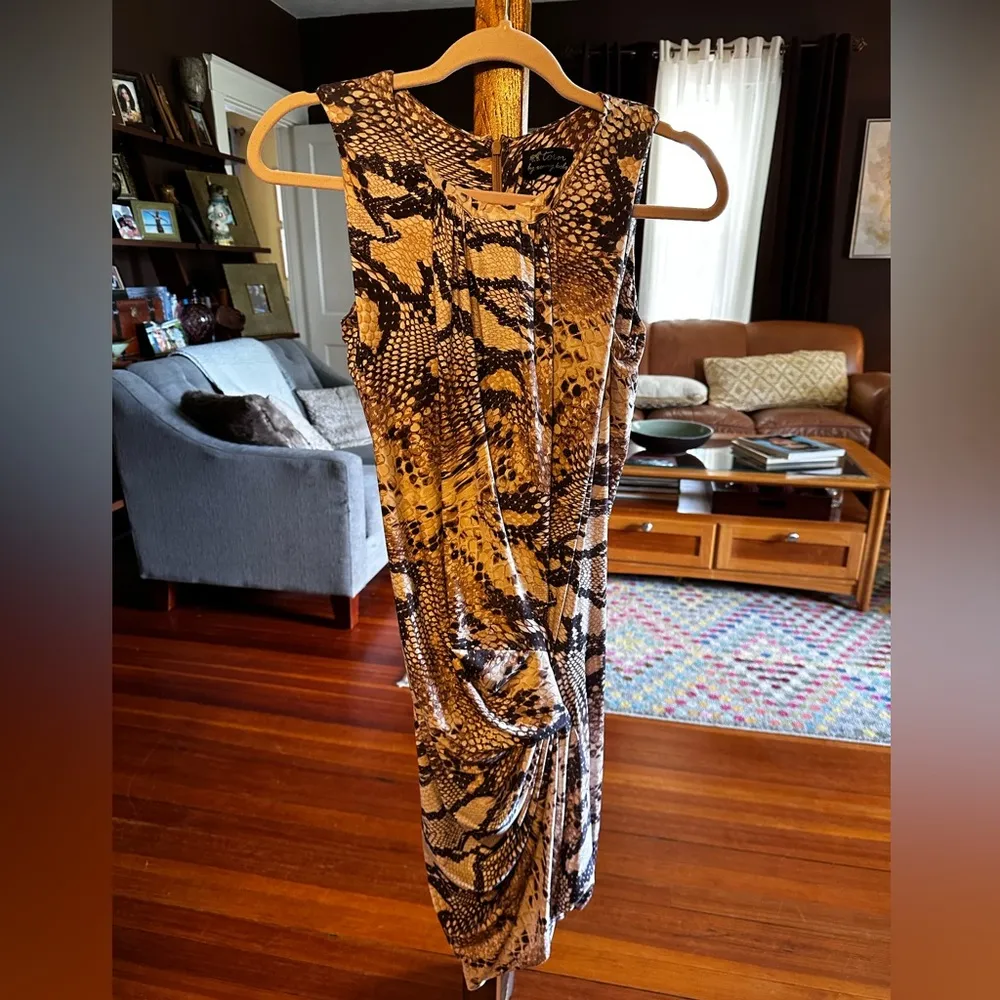 Free people TORN Ronny Kobo Free People Snakeskin Print Dress sz S/M $238 - Image 8