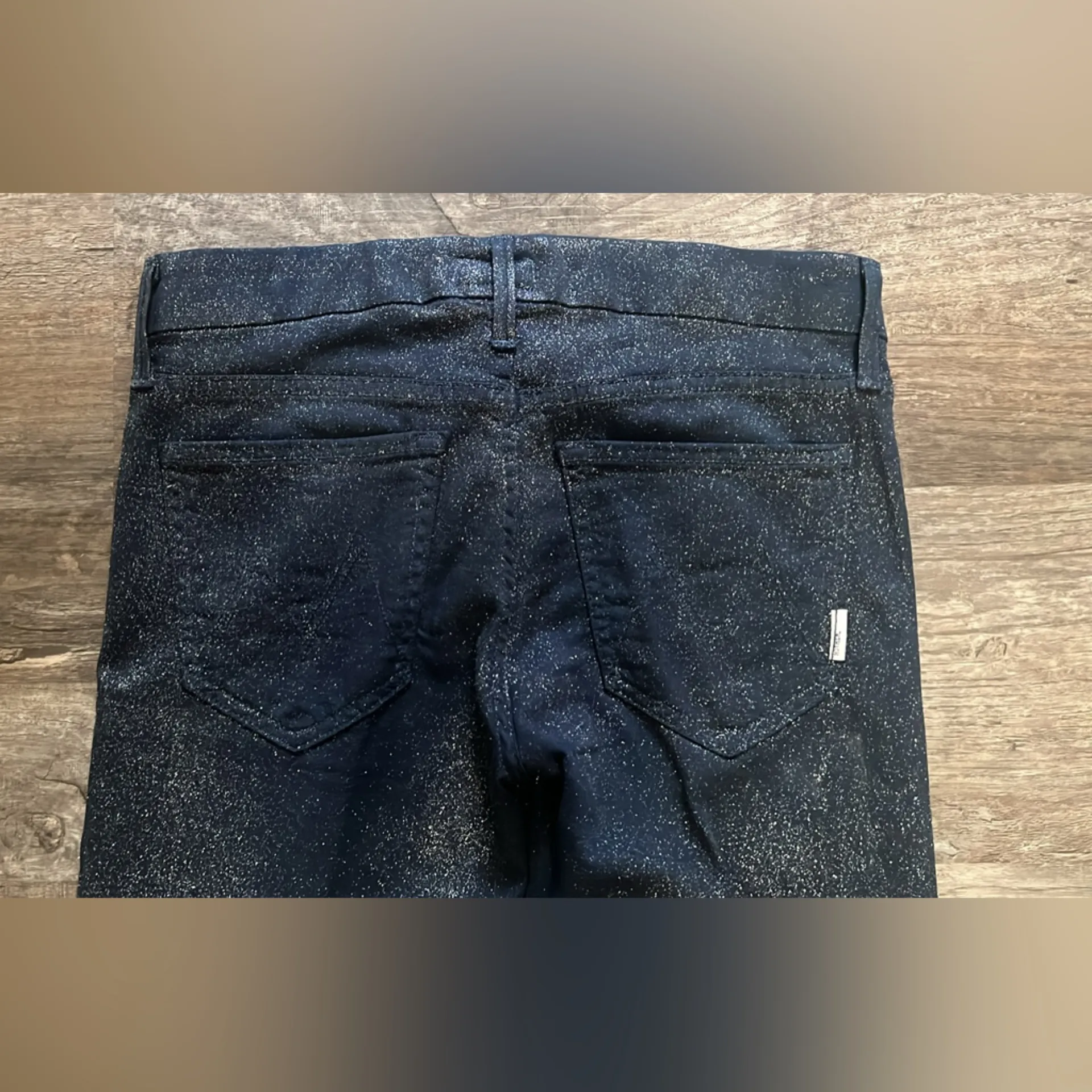 MOTHER The Looker Sparkle Jeans Silver Size 26 - Image 11