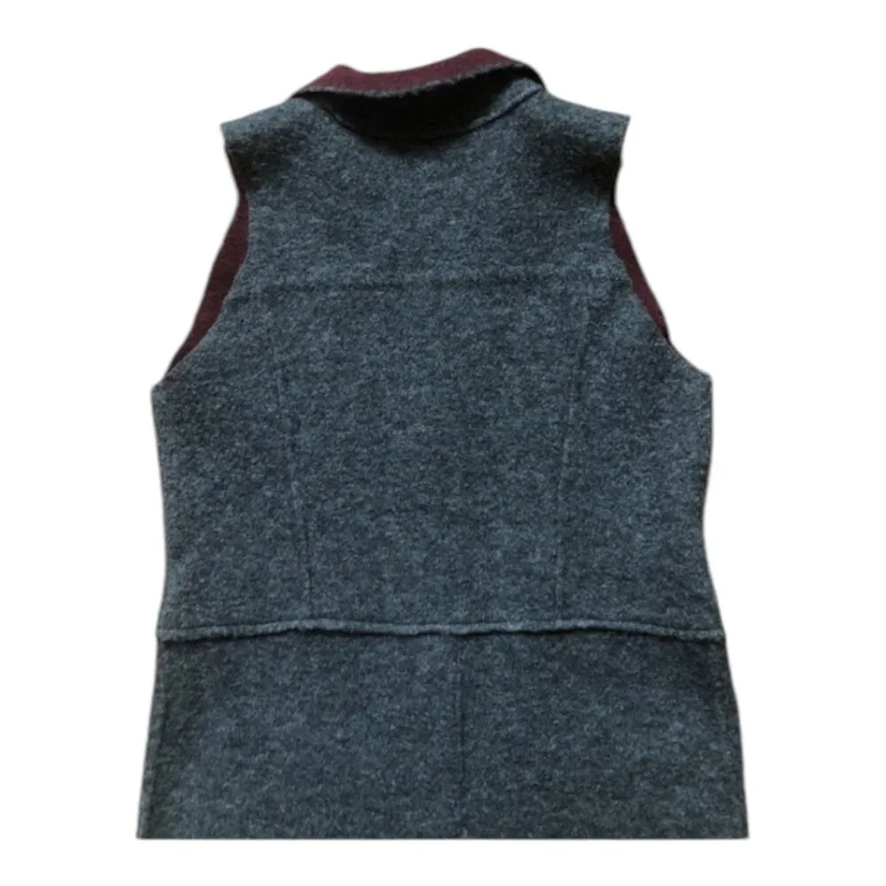 Anthropologie Morris open front Sweater Duster Vest MOTH Gray & Plum size XS-S - Image 7