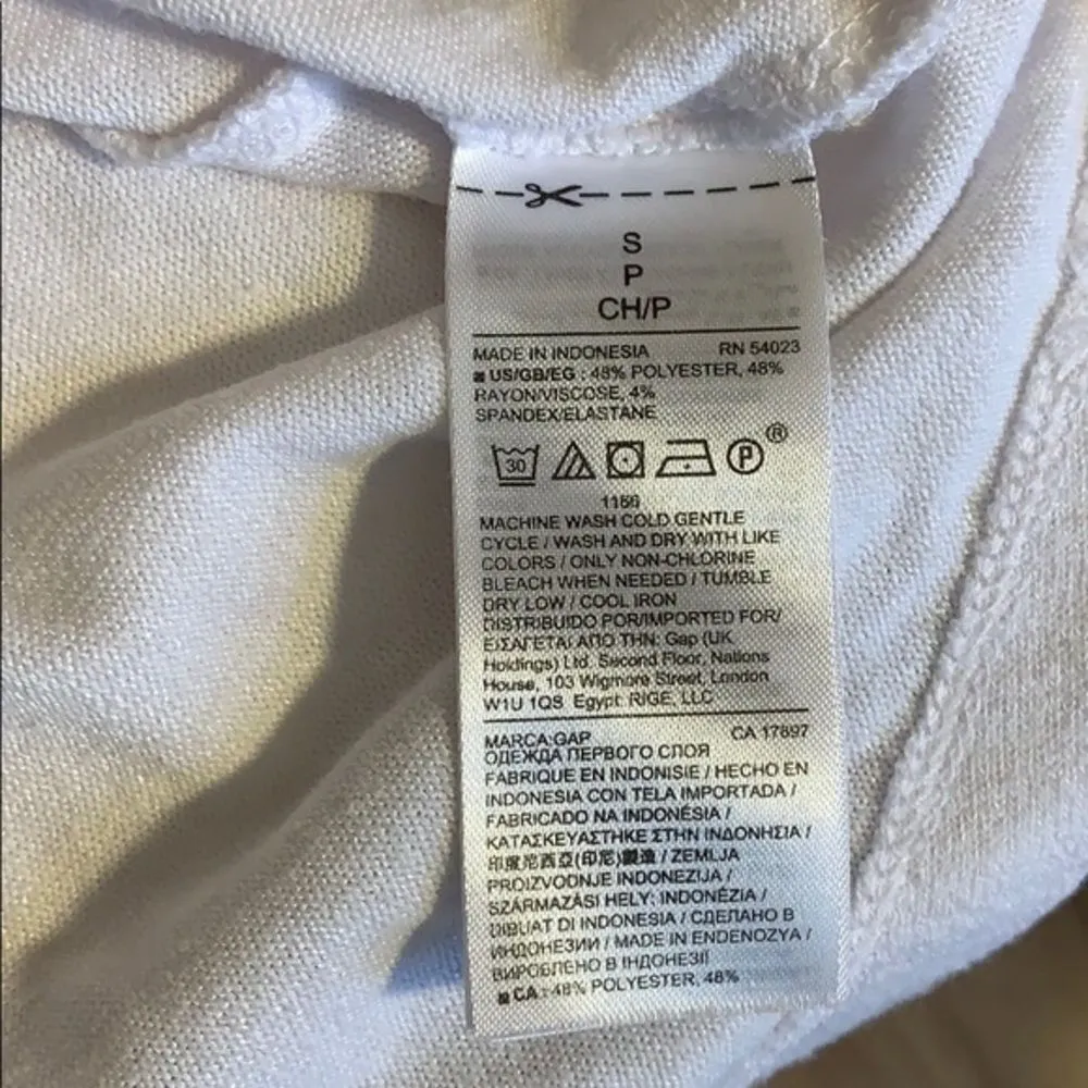 Gap White Long Sleeve Cut Out Shirt Size Small - Image 7