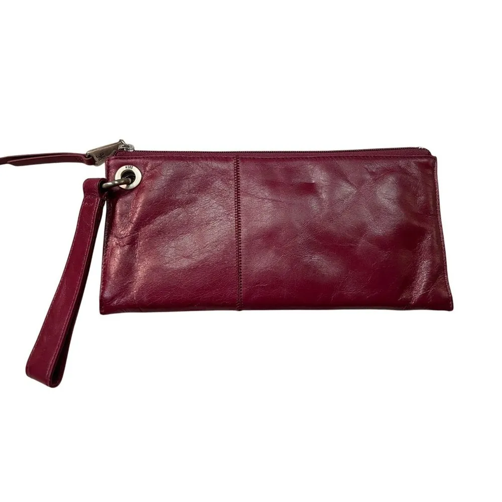 Hobo Wristlet Used Dark Red Leather Small - Image 5