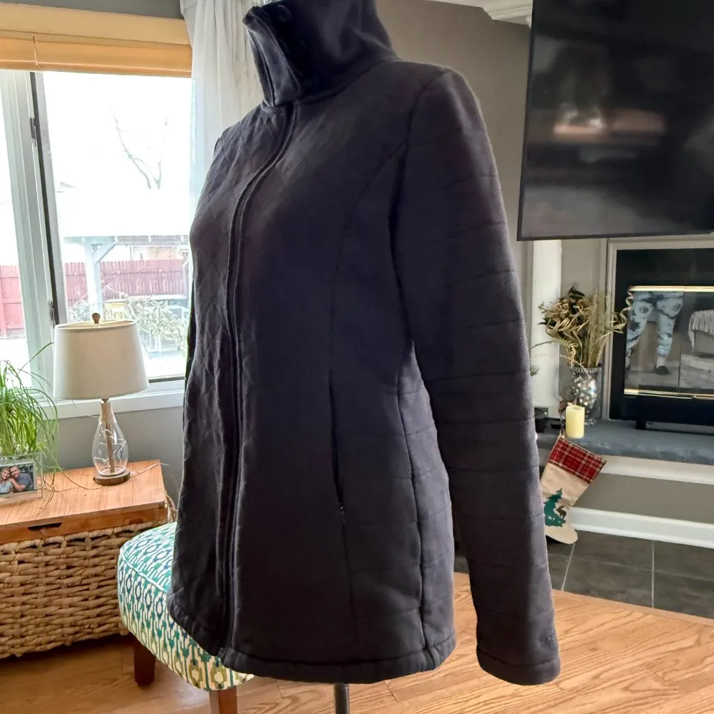 North Face Coroluna Jacket Women Large Black Fleece Lined Quilted M - Image 2