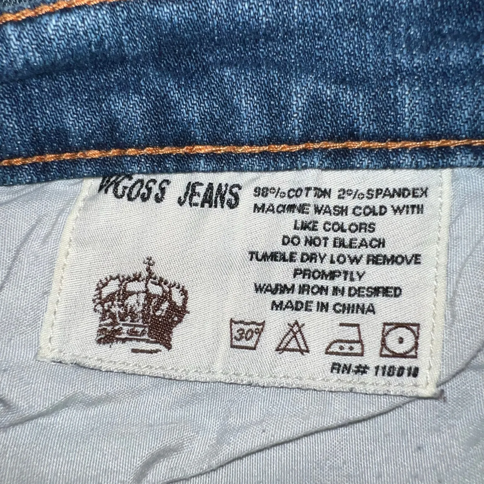 Vintage Y2K Womens London Boot Cut Denim Blue Jeans Mid Wash Distressed 13 14 32 - Image 13